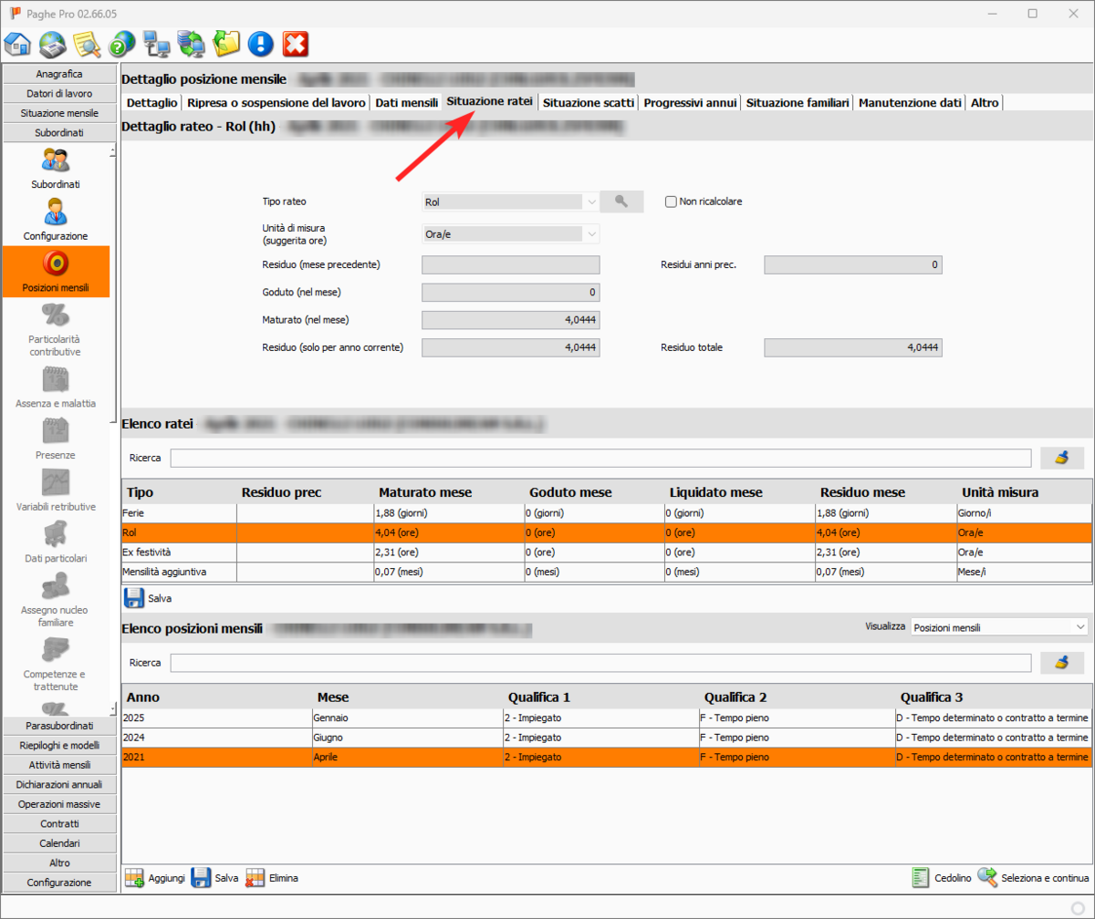 Howto:Inserimento ratei - Documentazione Iubar